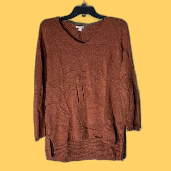 Merona rust colored Hi-Lo tunic sweater size medium - Picture 1 of 8